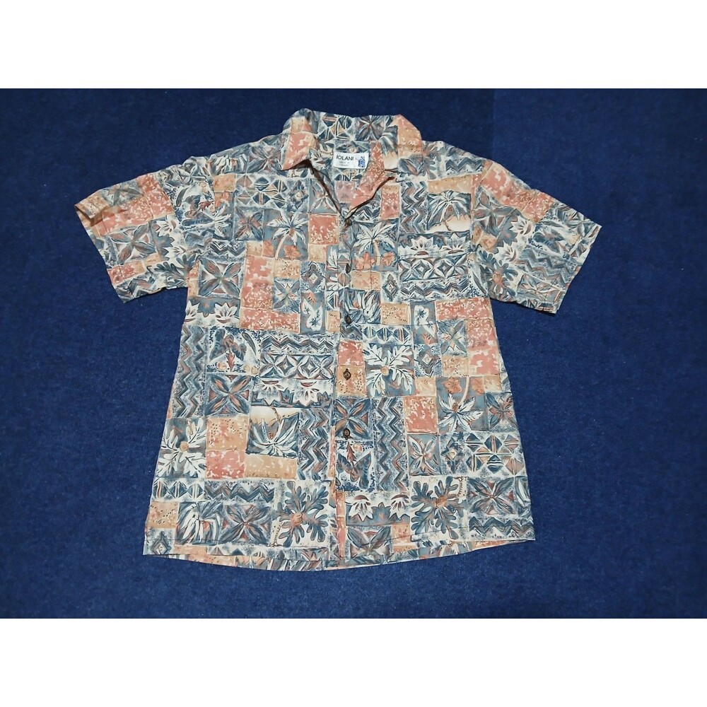IOLANI Vintage Hawaiian Button Down Shirt  Large